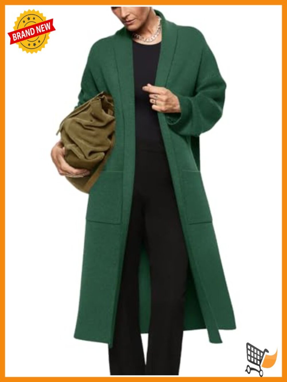 Women's Oversized Open Front Cardigan Maxi Sweater Coat